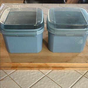 Tupperware Light Blue Square Containers